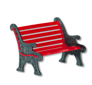 Red Park Bench D56 Village Accessory