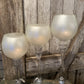 White stem glass candleholder, 3 sizes