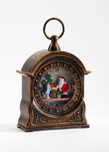 Antique Clock Santa Snowglobe