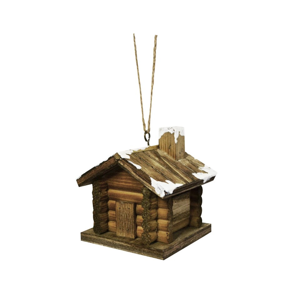 Snowy Log Cabin Ornament