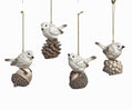 Sitting Winter White Bird Ornament