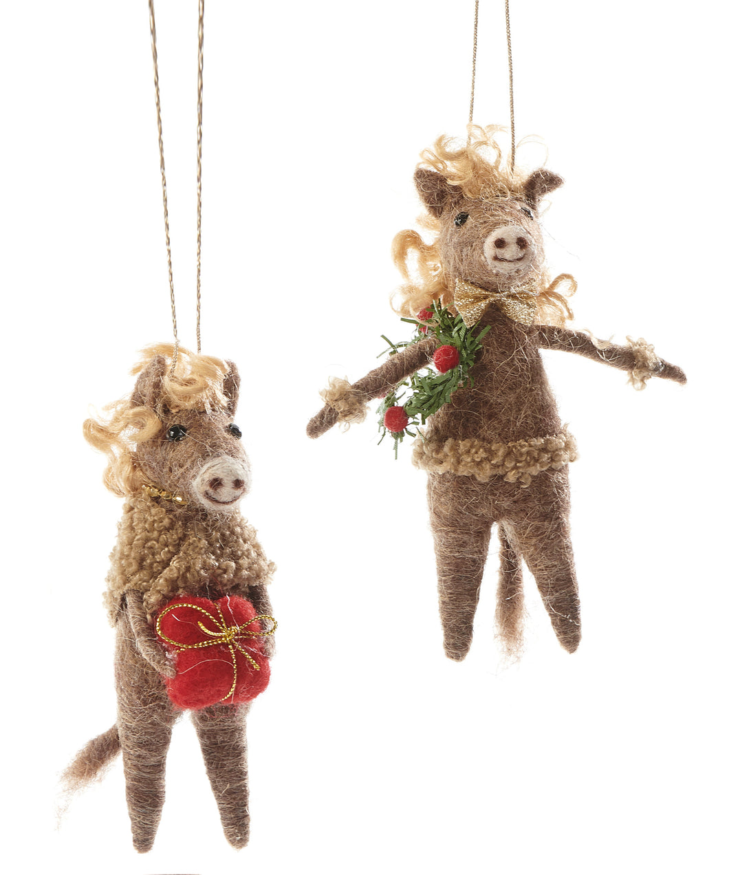 Brown Felt Horse Ornament