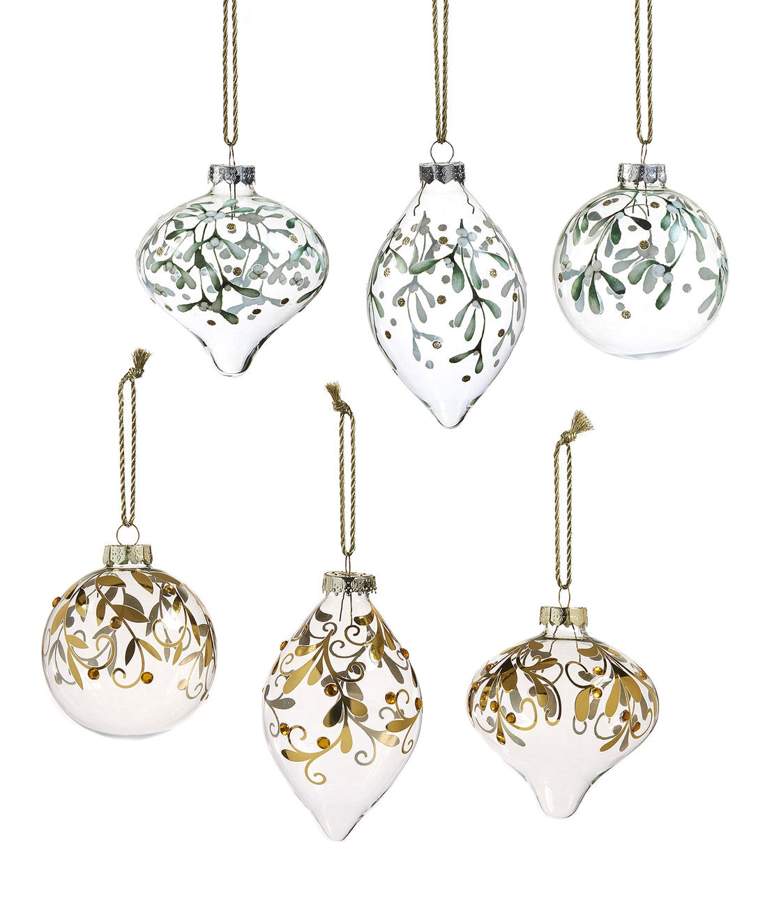 Clear Glass Ball Mistletoe Ornament