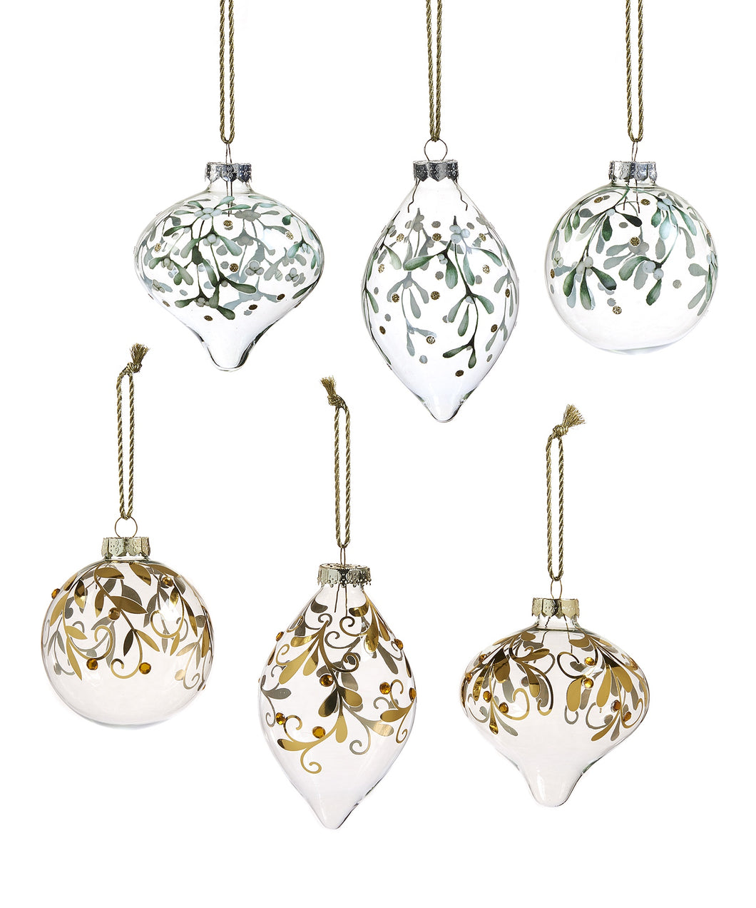 Clear Glass Ball Mistletoe Ornament