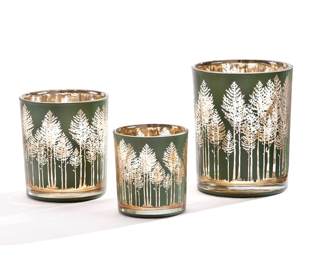 Green Woodland Scene Votive