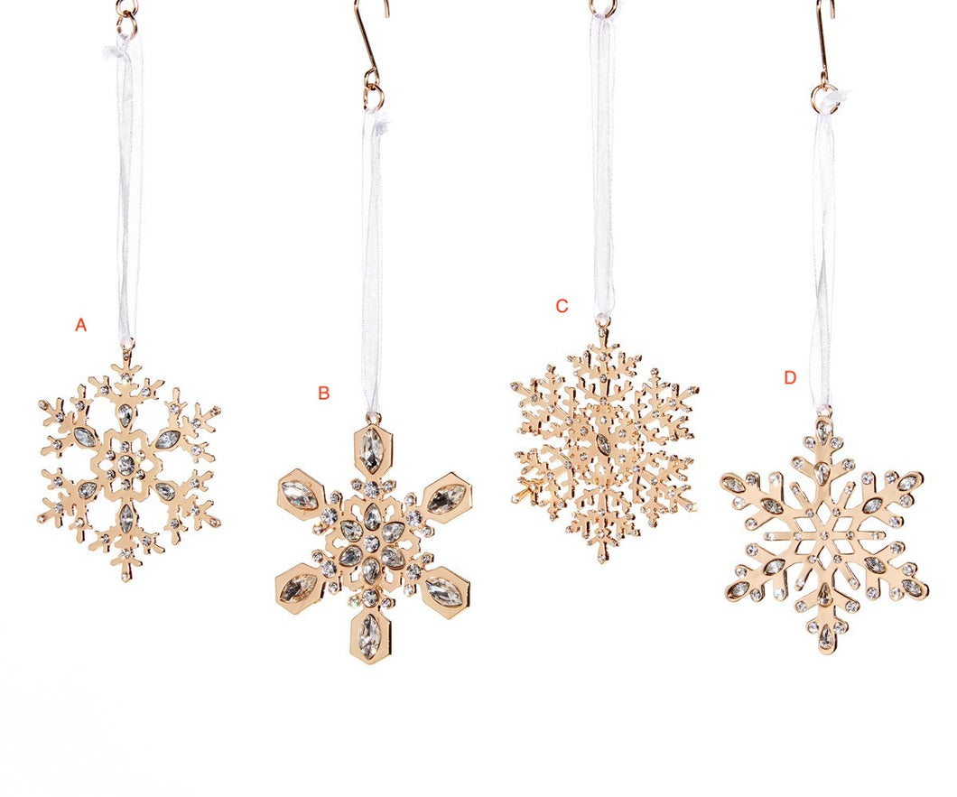 Gold Crystal Snowflake Ornament