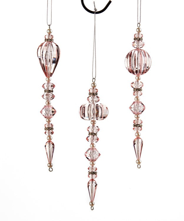 Pink Crystal Drop Ornament