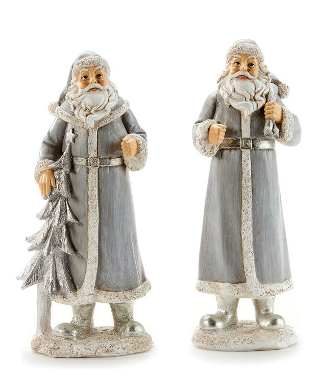 Silvery Blue Santa Figure