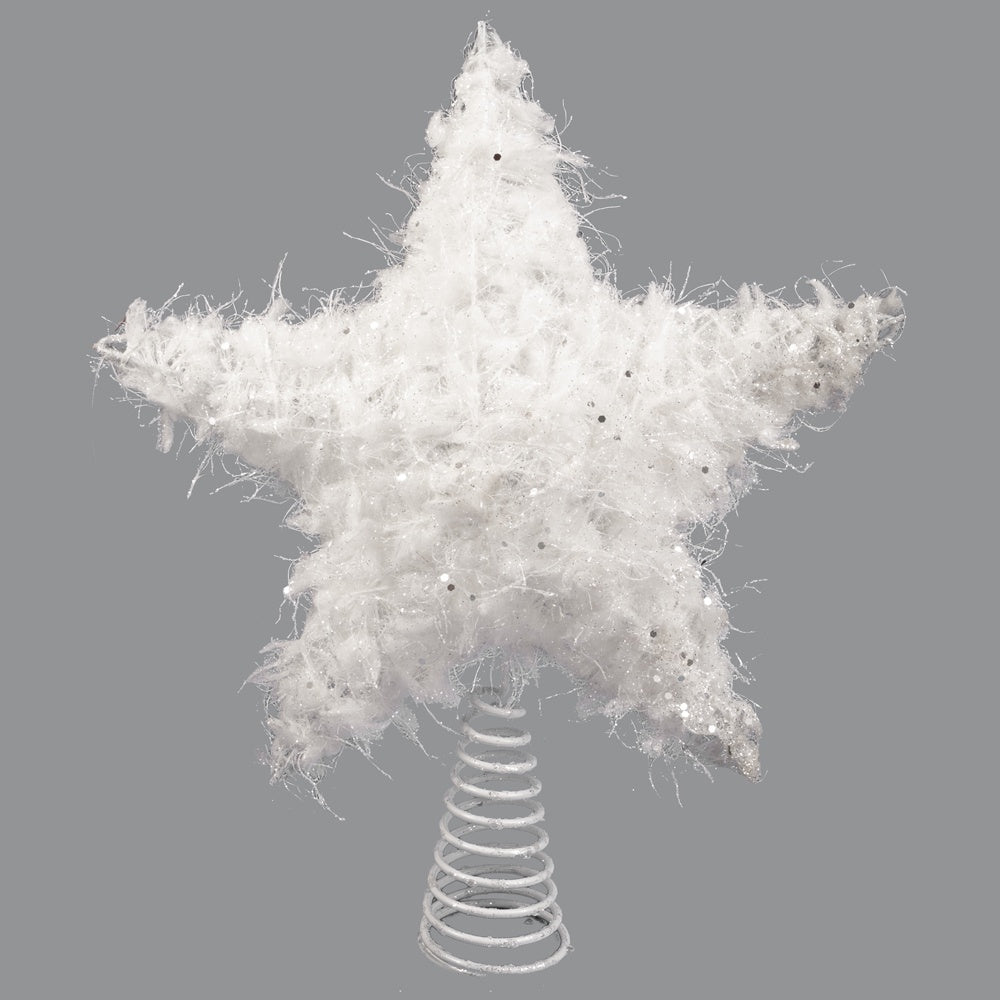 Fluffy White Star Tree Topper