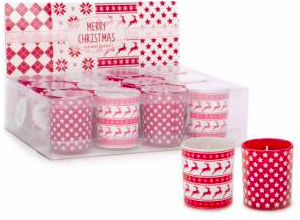Red & White Pattern Votives