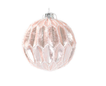 Pink Glass Ball w/ Diamond Pattern