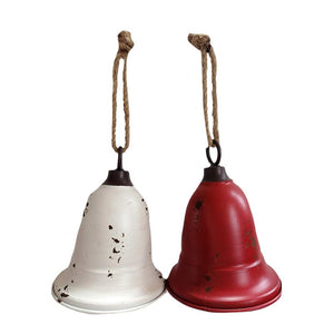 Red or White Rustic Metal Bell