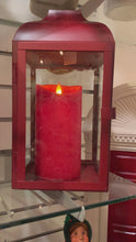 Load and play video in Gallery viewer, Red Wax Pillar Candle 6&quot;
