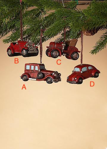 Red Vehicle Ornaments