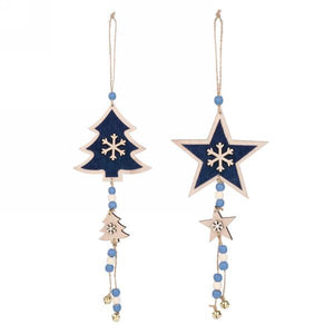 Blue Wooden Dangly Ornaments