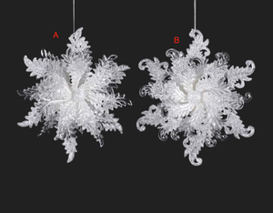 Pearl Look 3D Snowflake Ornament