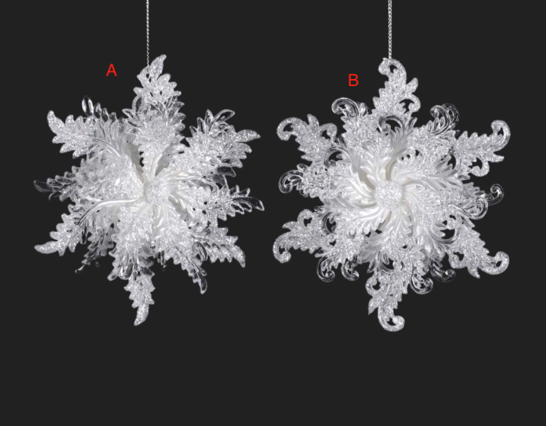 Pearl Look 3D Snowflake Ornament