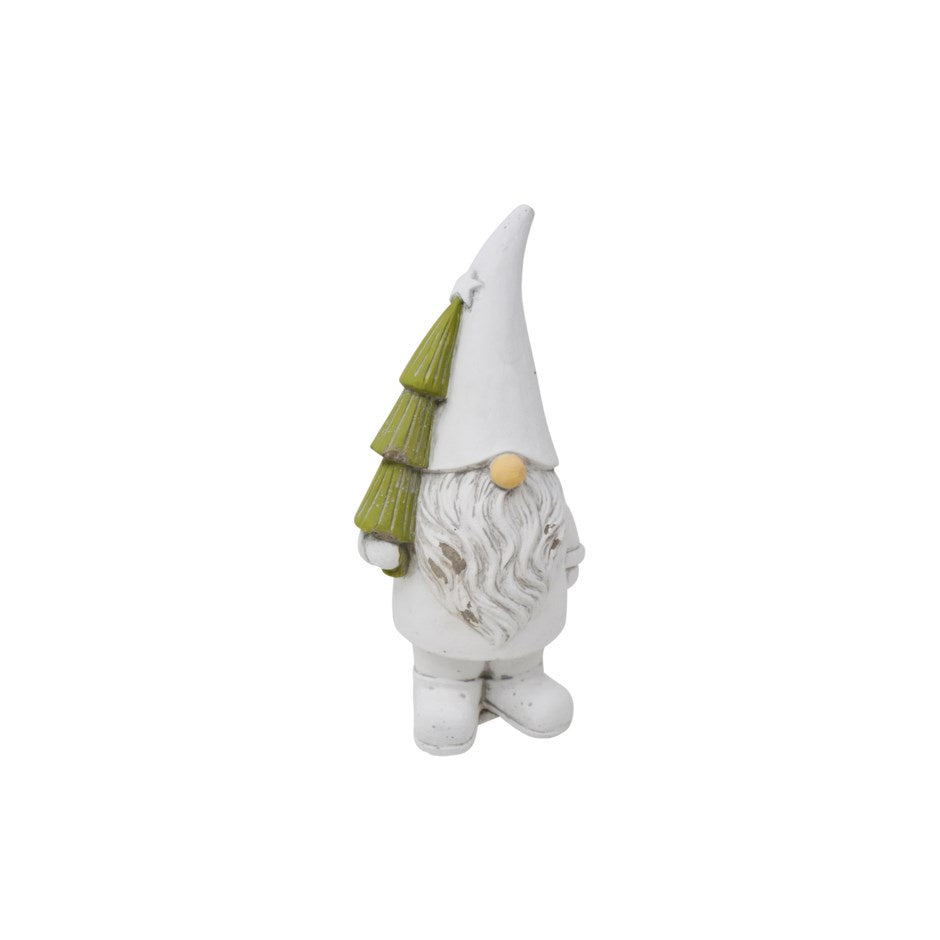 Rustic White Cement Gnome