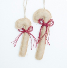 Burlap Candy Cane Natural 6 inch