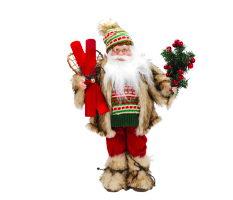 Skiing Santa w Red Skis