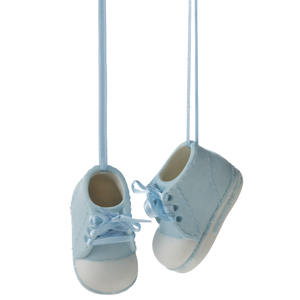 Blue Porcelain Baby Shoe Ornament (2pc)