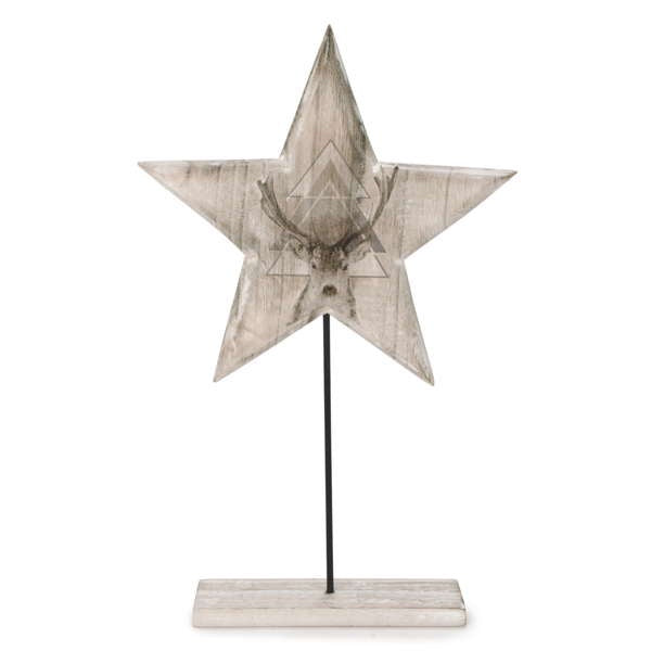 Country Deer Design Wooden Star