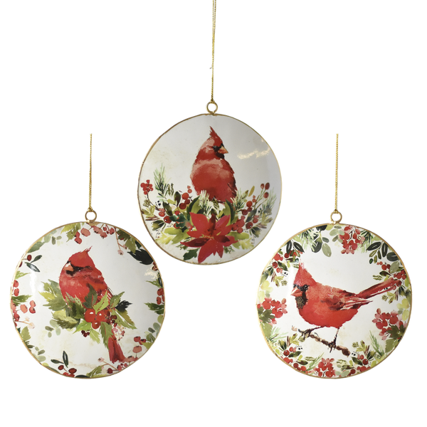 Botanical Cardinal Disc Ornament