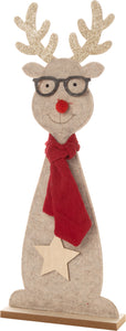 Whimsical Red Felt Reindeer