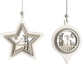 Printed White Wooden Ornament