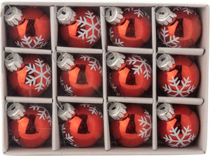Mini Red Glass Ornaments (set of 12)