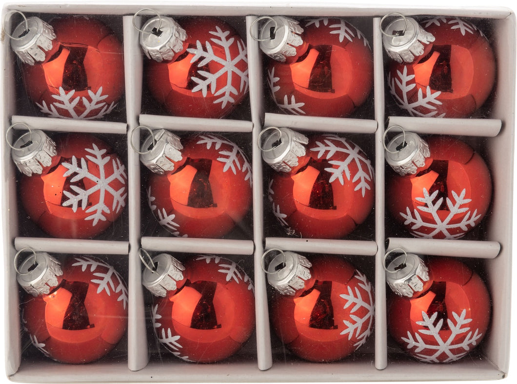 Mini Red Glass Ornaments (set of 12)