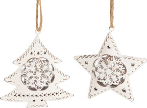 White Metal Filigree Ornament