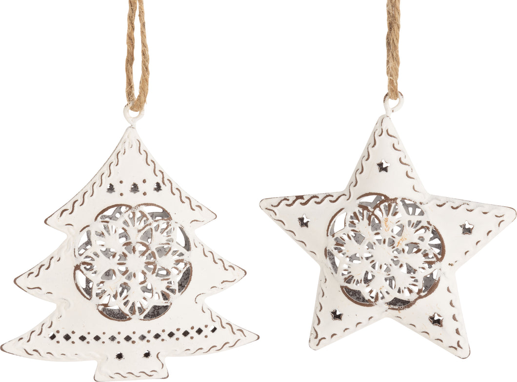White Metal Filigree Ornament