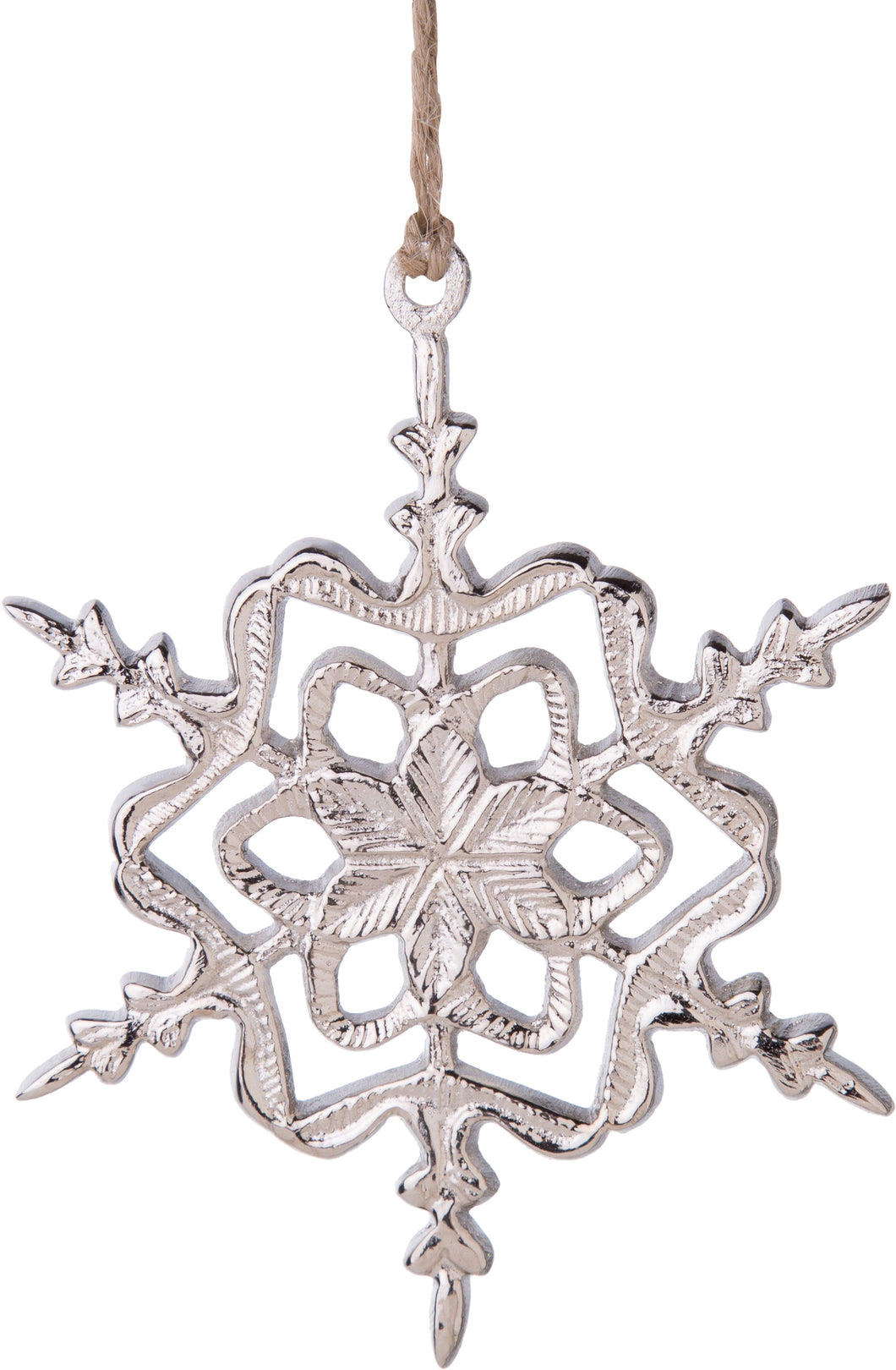 Silver Cast Metal Snowflake Ornament