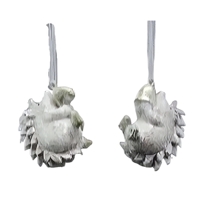 Silvery Hanging Hedgehog Ornament