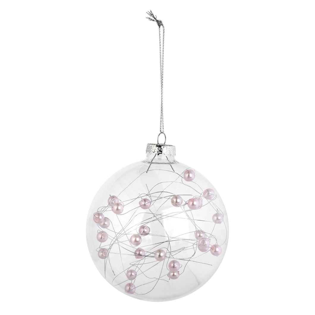 Pink & Clear Ball Ornament