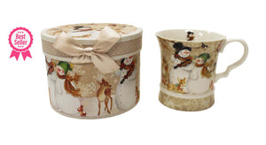 Porcelain Snowman Mug in Gift Box
