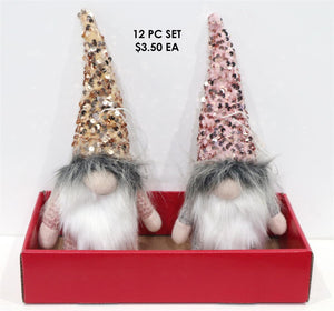 Sparkly Plush Gnome Ornament