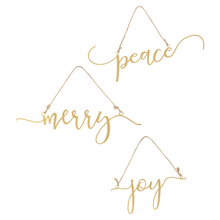 Load image into Gallery viewer, Large Gold Script Ornament
