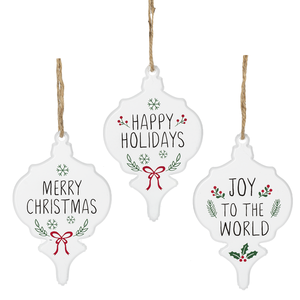 Fancy White Metal Ornament