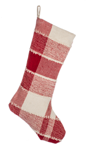 Natural Red Plaid Stocking