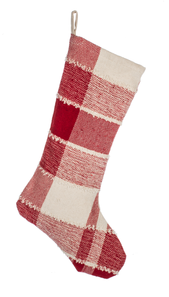 Natural Red Plaid Stocking