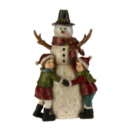 Vintage Snowman w Children