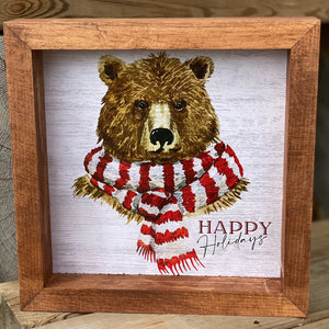 Happy Holidays Bear Print