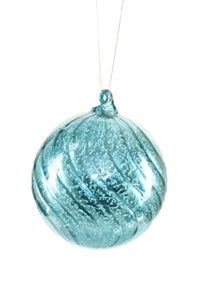 Clear Blue Glass Ball Ornament
