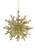 Gold & Silver Glittering Snowflake Ornament