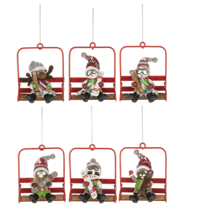 Adorable Ski & Snowboard Chairlift Ornament