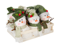 Soft Green Plush Snowman Ornament