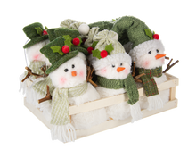 Load image into Gallery viewer, Soft Green Plush Snowman Ornament
