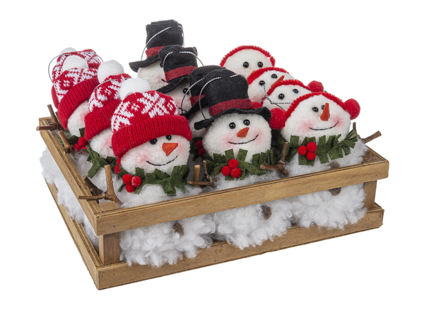 Fluffy Plush Snowman Ornament